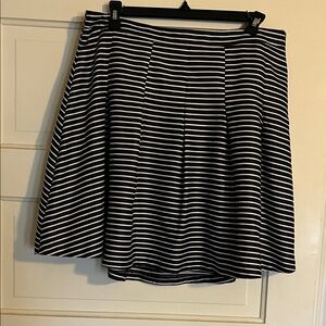 The Limited Black and White Striped A-Line Skirt